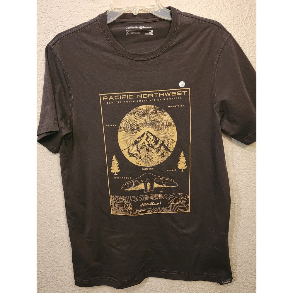 Eddie Bauer Men's Black T-Shirt, Size Small,‎ Short Sleeve, Graphic T-Shirt
